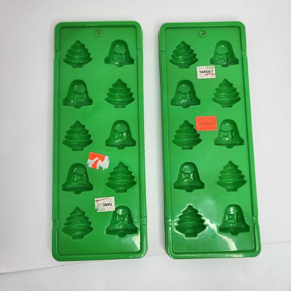 Jello Jigglers Christmas Molds Christmas Tree Bell Holiday Vintage - Lot of‎ 2